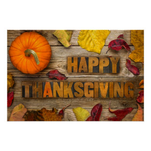 SlipperyJoe's Happy Thanksgiving Kürbisgetrocknete Poster
