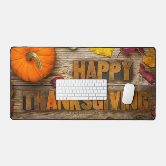 SlipperyJoe's Happy Thanksgiving Kürbisgetrocknete Schreibtischunterlage (Tastatur & Maus)