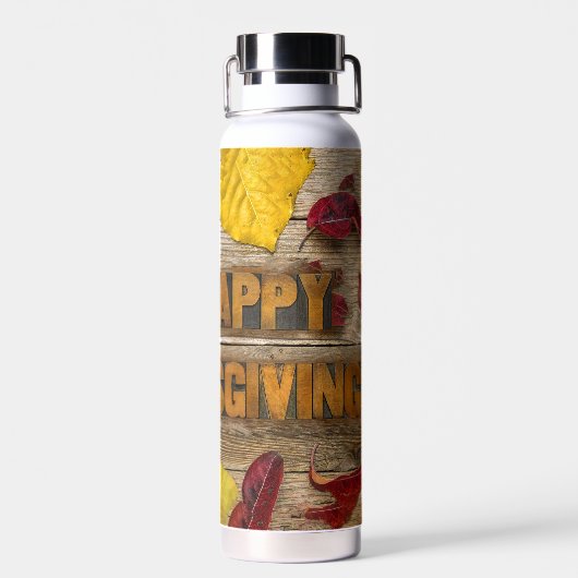 SlipperyJoe's Happy Thanksgiving Kürbisgetrocknete Trinkflasche (Rückseite)