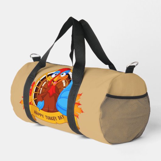 SlipperyJoe's Happy Turkey Day Herbst Blätter Cart Duffle Bag (Rechte Ecke)