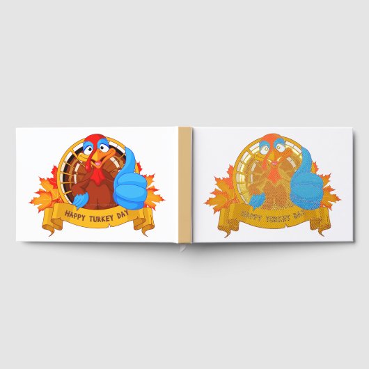 SlipperyJoe's Happy Turkey Day Herbst Blätter Cart Gästebuch (Voll)