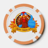 SlipperyJoe's Happy Turkey Day Herbst Blätter Cart Pokerchips (Rückseite)