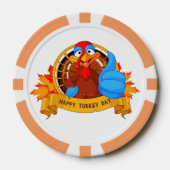 SlipperyJoe's Happy Turkey Day Herbst Blätter Cart Pokerchips (Vorderseite)