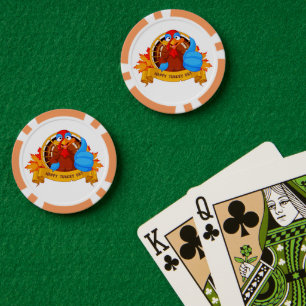 SlipperyJoe's Happy Turkey Day Herbst Blätter Cart Pokerchips