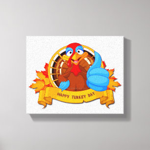 SlipperyJoe's Happy Turkey Day Herbstblätter Türki Leinwanddruck