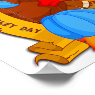 SlipperyJoe's Happy Turkey Day Herbstblätter Türki Poster