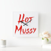 SlipperyJoe's heiße, mutige, lebhafte rote Textbür Quadratische Wanduhr (Zuhause)