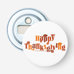 SlipperyJoe's helle festliche Thanksgiving-Grafik Flaschenöffner