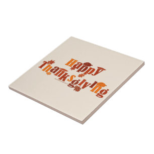 SlipperyJoe's helle festliche Thanksgiving-Grafik Fliese