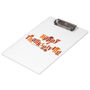SlipperyJoe's helle festliche Thanksgiving-Grafik  Klemmbrett