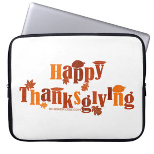 SlipperyJoe's helle festliche Thanksgiving-Grafik Laptopschutzhülle