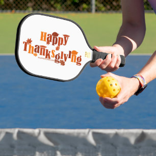 SlipperyJoe's helle festliche Thanksgiving-Grafik Pickleball Schläger