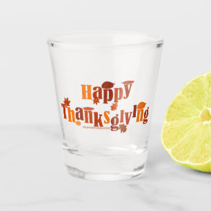 SlipperyJoe's helle festliche Thanksgiving-Grafik Schnapsglas