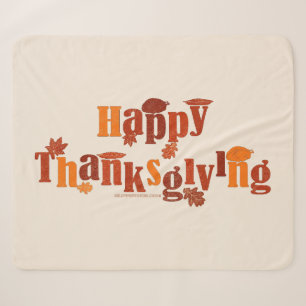 SlipperyJoe's helle festliche Thanksgiving-Grafik Sherpadecke
