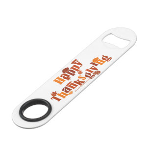 SlipperyJoe's helle festliche Thanksgiving-Grafik Speed Flaschenöffner