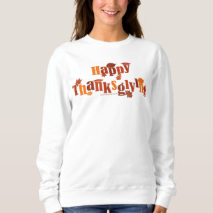 SlipperyJoe's helle festliche Thanksgiving-Grafik Sweatshirt