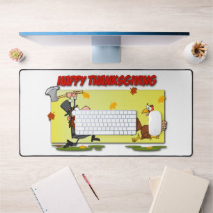 SlipperyJoe's helle spielerische Thanksgiving-Cart Schreibtischunterlage