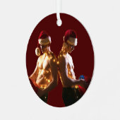 SlipperyJoe's hemmungslose Männer zurück zu Weihna Ornament Aus Metall (Vorderseite links)