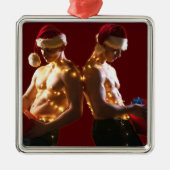 SlipperyJoe's hemmungslose Männer zurück zu Weihna Ornament Aus Metall (Vorne)