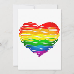 SlipperyJoes herz in Regenbogenfarben mit kritzeli Feiertagskarte