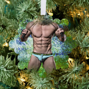 SlipperyJoe's hochmuskelbiger erwachsener Mann ohn Ornament Karte