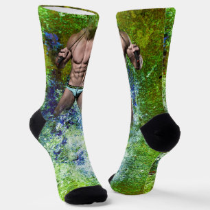 SlipperyJoe's hochmuskelöser erwachsener Mann ohne Socken