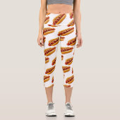 SlipperyJoe's Hot Dog verschachtelt weiche Knochen Capri Leggings (Vorderseite)