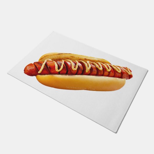 SlipperyJoe's Hot Dog verschachtelt weiche Knochen Fußmatte (Schrägansicht)