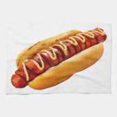 SlipperyJoe's Hot Dog verschachtelt weiche Knochen Geschirrtuch (Horizontal)