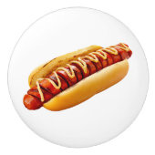 SlipperyJoe's Hot Dog verschachtelt weiche Knochen Keramikknauf (Vorderseite)