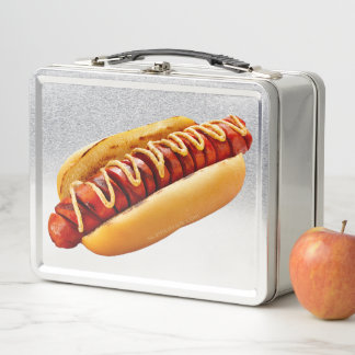 SlipperyJoe's Hot Dog verschachtelt weiche Knochen Metall Brotdose