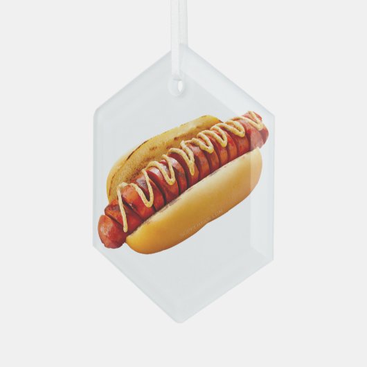 SlipperyJoe's Hot Dog verschachtelt weiche Knochen Ornament Aus Glas (Vorderseite Links)