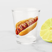 SlipperyJoe's Hot Dog verschachtelt weiche Knochen Schnapsglas (Vorderseite)