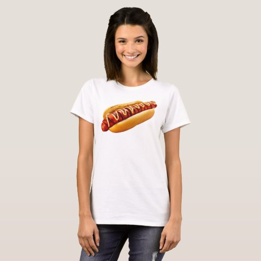 SlipperyJoe's Hot Dog verschachtelt weiche Knochen T-Shirt (Vorne ganz)