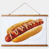 SlipperyJoe's Hot Dog verschachtelt weiche Knochen Wandteppich Mit Holzrahmen (Vorne)