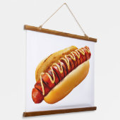 SlipperyJoe's Hot Dog verschachtelt weiche Knochen Wandteppich Mit Holzrahmen (Gewinkelt)