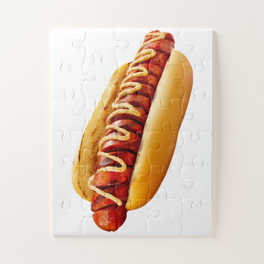 SlipperyJoe's Hotdog Senf geschnitten Fleisch Knoc Puzzle (Vertikal)