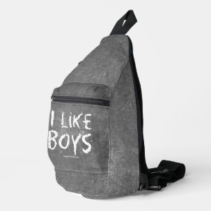 SlipperyJoe's I Like Boys schmutzige schwarze Tafe Crossbody Bag