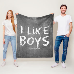 SlipperyJoe's I Like Boys schmutzige schwarze Tafe Fleecedecke