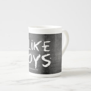 SlipperyJoe's I Like Boys schmutzige schwarze Tafe Porzellantasse
