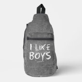 SlipperyJoe's I Like Boys schmutzige Tafel dunkel Crossbody Bag (Vorderseite)