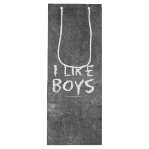 SlipperyJoe's I Like Boys schmutzige Tafel dunkel Geschenktüte Für Weinflaschen