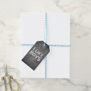 SlipperyJoe's I Like Boys schmutziges Chalkboard S Geschenkanhänger