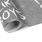 SlipperyJoe's I Like Boys schmutziges Chalkboard S Geschenkpapier (Rolleneckpunkt)