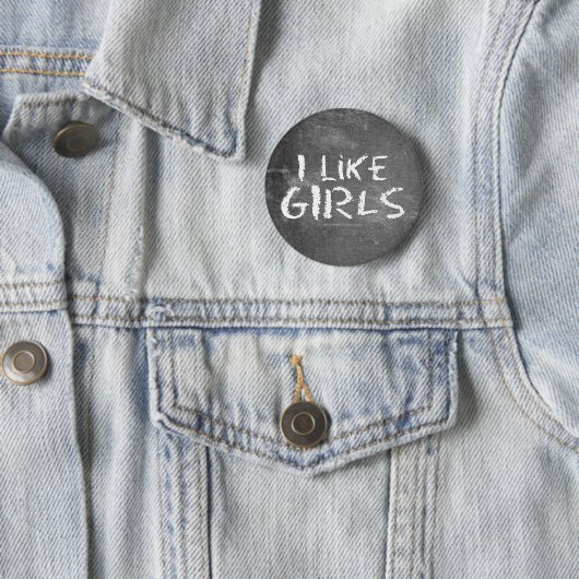 SlipperyJoe's I Like Girls dreckige Tafel dunkel t Button (Beispiel)