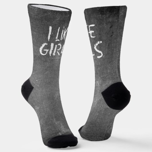 SlipperyJoe's I Like Girls dreckige Tafel dunkel t Socken (Gewinkelt)