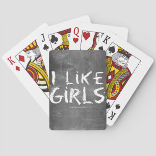SlipperyJoe's I Like Girls dreckige Tafel dunkel t Spielkarten