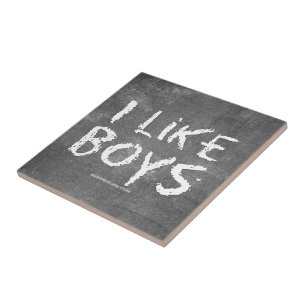 SlipperyJoe's Ich mag Jungs dreckige Schultafel du Fliese