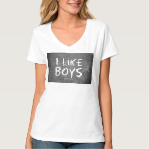 SlipperyJoe's Ich mag Jungs dreckige Schultafel du T-Shirt