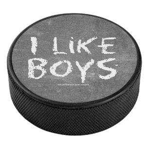 SlipperyJoe's Ich mag Jungs schmutzige Tafel Schri Eishockey Puck